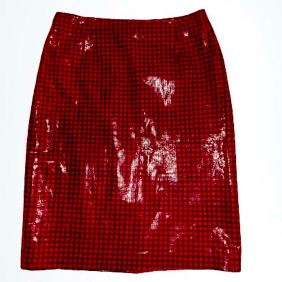 IRKA LEATHER n TWEED SKIRT ❤️ - Picture 1 of 4